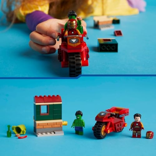 LEGO Marvel Iron Man with Bike and The Hulk Playset 76287 - Image 4