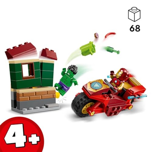 LEGO Marvel Iron Man with Bike and The Hulk Playset 76287