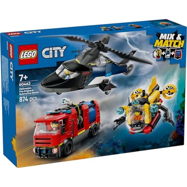 LEGO City Helicopter, Fire Engine & Submarine Remix 60462 - Image 8