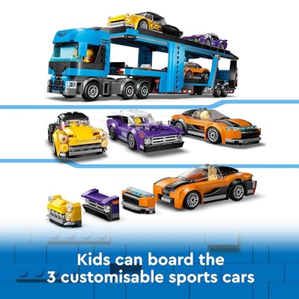 LEGO City Car Transporter Truck with Sports Cars Toy 60408 - Image 5