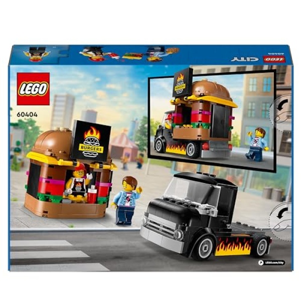 LEGO City Burger Van Food Truck Vehicle Toy Set 60404 - Image 8