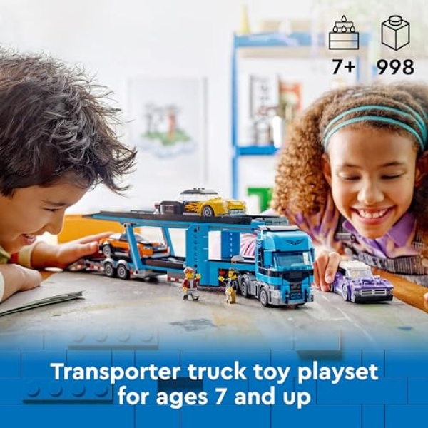 LEGO City Car Transporter Truck with Sports Cars Toy 60408 - Image 2