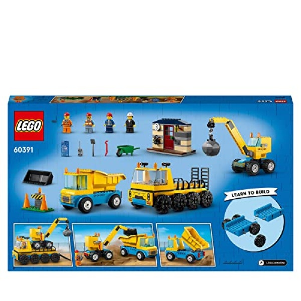 LEGO City Construction Trucks & Wrecking Ball Crane 60391 - Image 9