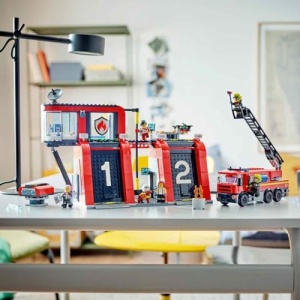 LEGO City Fire Station with Fire Engine Toy Playset 60414