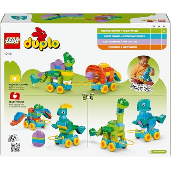 LEGO DUPLO 3in1 Dinosaurs on Wheels, Learning Toy Set 10451 - Image 6