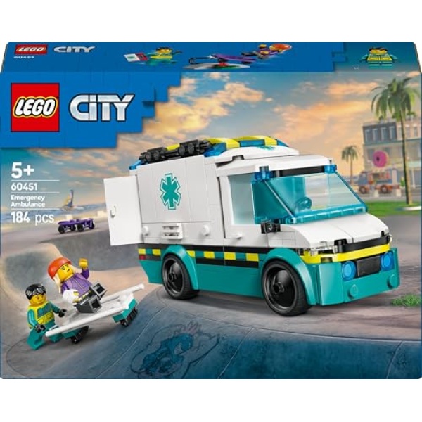 LEGO City Emergency Ambulance Toy Set with Minifigures 60451 - Image 7