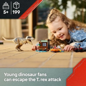 LEGO Jurassic World T. rex River Escape, Dinosaur Toy 76975