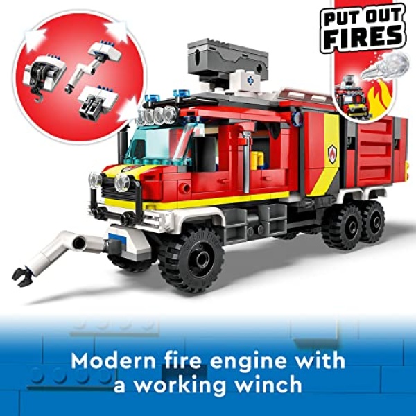 LEGO City Fire Command Unit Set with Fire Engine Toy 60374 - Image 4