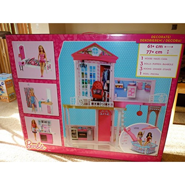 Complete Barbie Home Set with 3 Dolls and Pool - Image 5