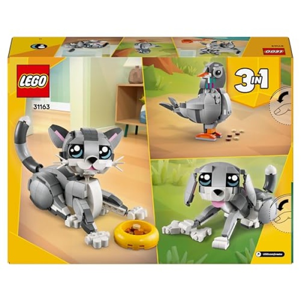 LEGO Creator 3in1 Playful Cat Figure, Toy Animal Set 31163 - Image 9