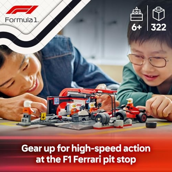 LEGO City F1 Pit Stop & Pit Crew with Ferrari Car Toy 60443 - Image 2