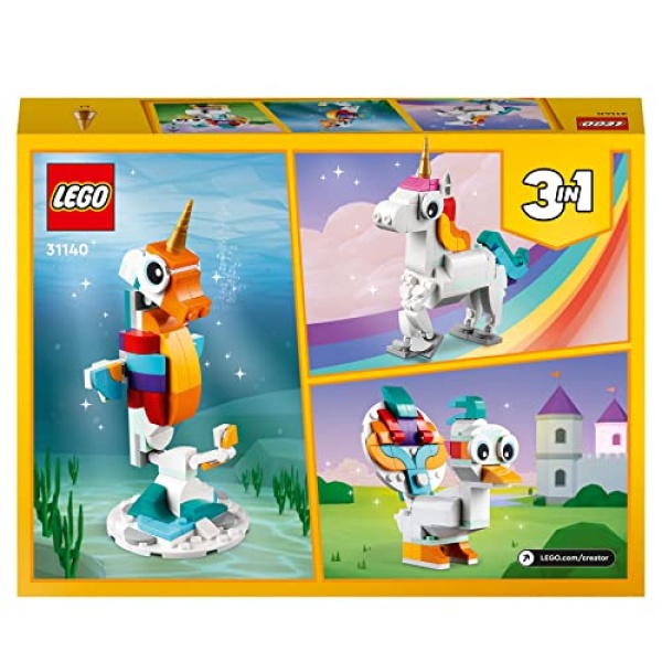 LEGO Creator 3 in 1 Magical Unicorn Toy Animal Playset 31140 - Image 8