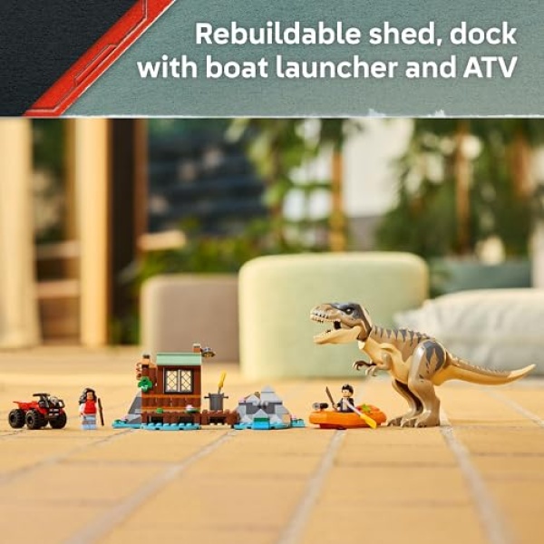 LEGO Jurassic World T. rex River Escape, Dinosaur Toy 76975 - Image 2