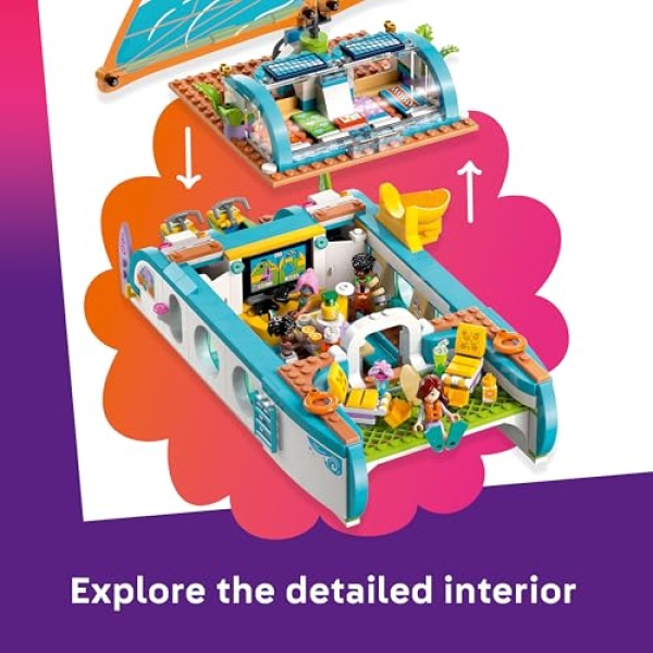 LEGO Friends Travel Boat Adventure Toy with 2 Dolphins 42664 - Image 3