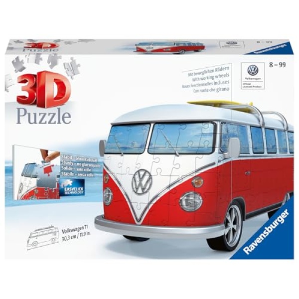 Ravensburger Volkswagen T1 Camper Van 3D Puzzle - 162 Piece - Image 8