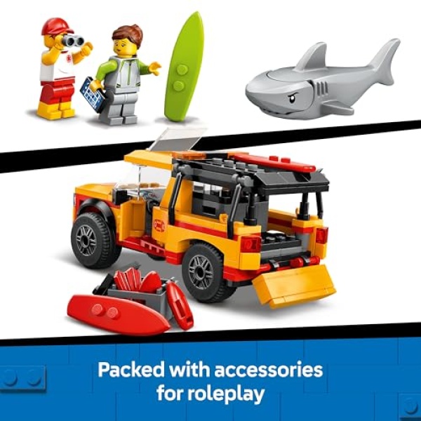 LEGO City Lifeguard Beach Rescue Truck & Shark Toys 60453 - Image 3