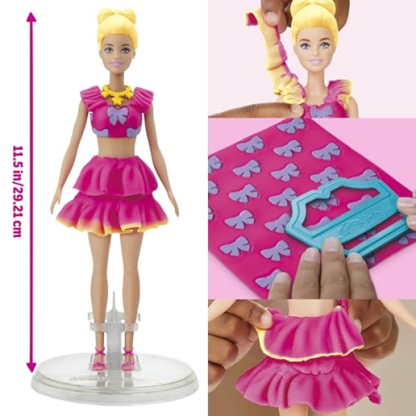 Play-Doh Barbie Ruffles & Bows with 3 Tubs & 10 Accessories - Image 7