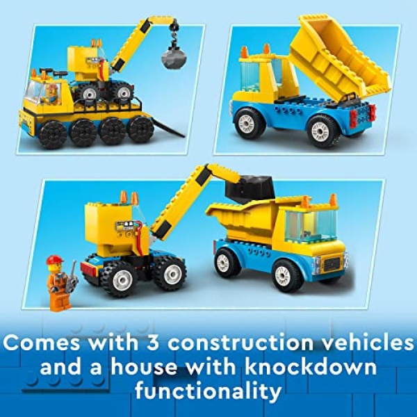 LEGO City Construction Trucks & Wrecking Ball Crane 60391 - Image 4