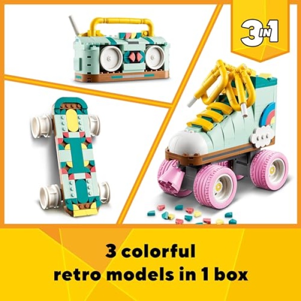 LEGO Creator 3in1 Retro Roller Skate & Toy Skateboard 31148 - Image 4