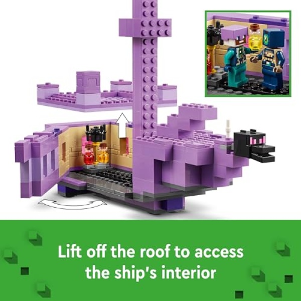 LEGO Minecraft The Ender Dragon and End Ship Toy Set 21264 - Image 5