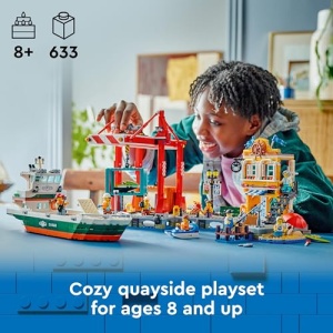 LEGO City Seaside Harbour with Cargo Ship Building Toy 60422