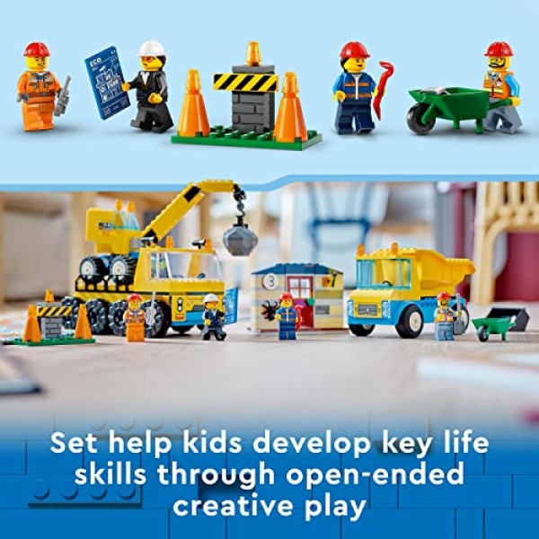 LEGO City Construction Trucks & Wrecking Ball Crane 60391 - Image 7