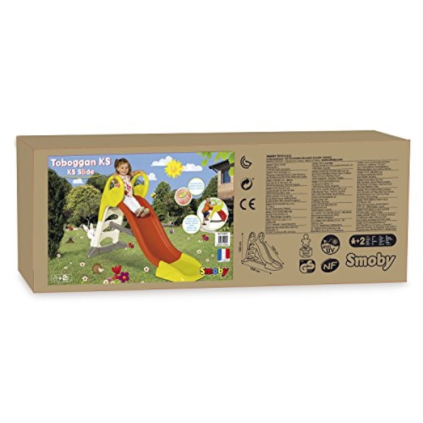 Smoby 5ft Kids Garden Slide - Orange and Yellow - Image 5