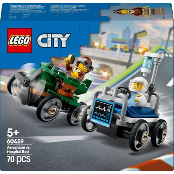 LEGO City Aeroplane vs. Hospital Bed Race Car Pack 60459 - Image 7