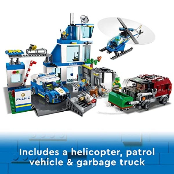 LEGO City Police Station Bin Lorry & Helicopter Toy 60316 - Image 4