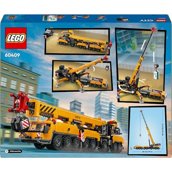 LEGO City Yellow Mobile Construction Crane Toy Set 60409 - Image 7