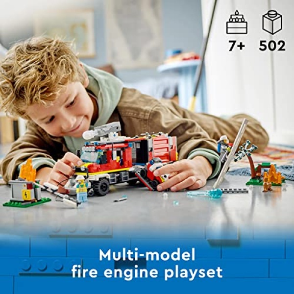 LEGO City Fire Command Unit Set with Fire Engine Toy 60374 - Image 2
