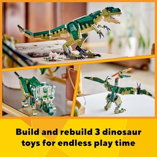 LEGO Creator 3in1 T. rex Figure, Toy Dinosaur Set 31151 - Image 2