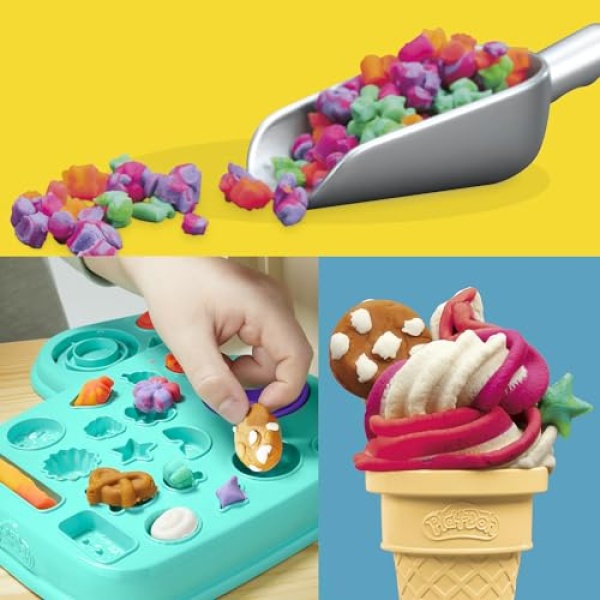 Play-Doh Rainbow Ice Cream Playset with 5 Tubs - Image 5