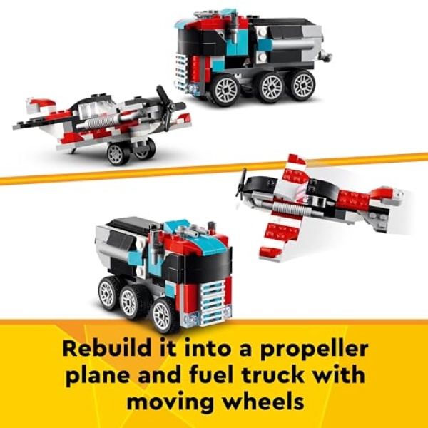 LEGO Creator 3in1 Flatbed Truck with Helicopter Toy 31146 - Image 5