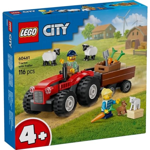 LEGO City Red Farm Tractor with Trailer & Sheep Toys 60461 - Image 7