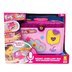 FunLockets Secret Jewellery Box with Message Recorder-Pink