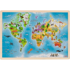 Goki Wooden Giant World Jigsaw Puzzle - 192 Pieces