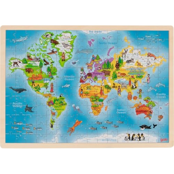 Goki Wooden Giant World Jigsaw Puzzle - 192 Pieces