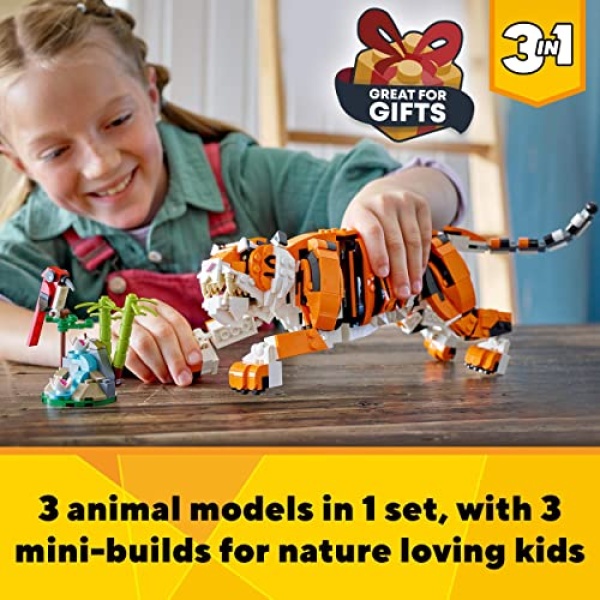 LEGO Creator 3in1 Majestic Tiger Animal Building Toy 31129 - Image 2