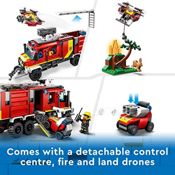 LEGO City Fire Command Unit Set with Fire Engine Toy 60374 - Image 6