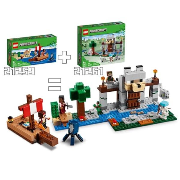 LEGO Minecraft The Pirate Ship Voyage Building Toy Set 21259 - Image 5