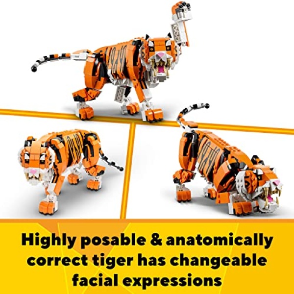 LEGO Creator 3in1 Majestic Tiger Animal Building Toy 31129 - Image 5