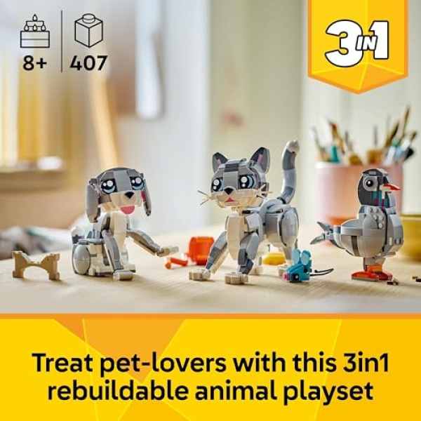 LEGO Creator 3in1 Playful Cat Figure, Toy Animal Set 31163 - Image 2
