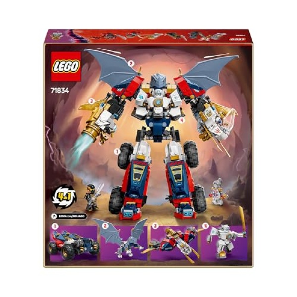 LEGO NINJAGO 4in1 Zane's Ultra Combiner Mech Ninja Toy 71834 - Image 7