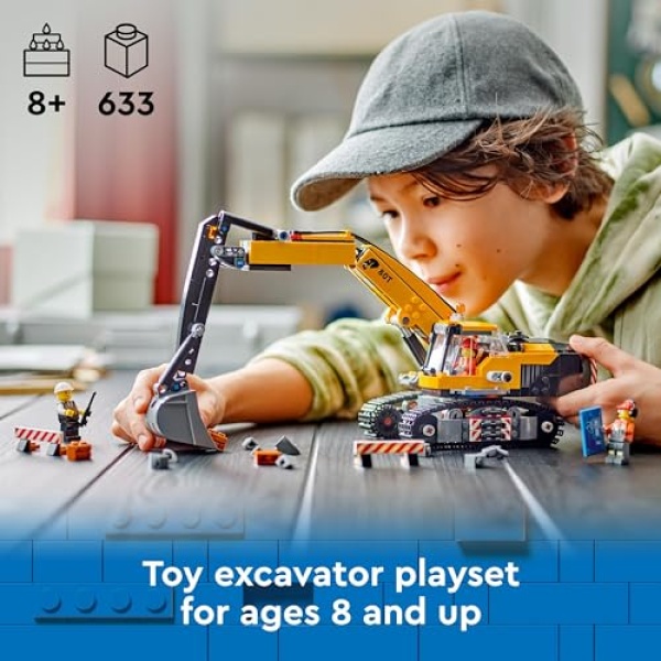 LEGO City Yellow Construction Excavator Digger Toy Set 60420 - Image 2