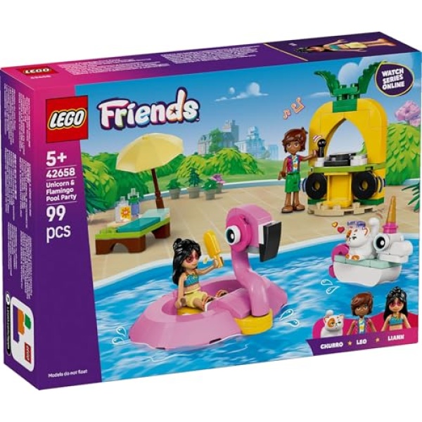 LEGO Friends Unicorn & Flamingo Pool Party Toy Set 42658 - Image 7