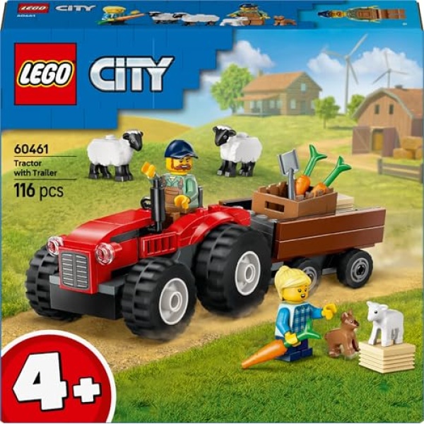 LEGO City Red Farm Tractor with Trailer & Sheep Toys 60461 - Image 6
