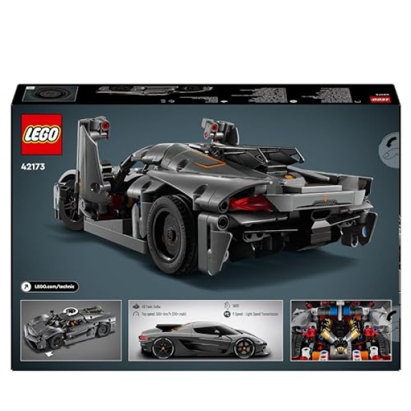LEGO Technic Koenigsegg Jesko Absolut Grey Hypercar 42173 - Image 8