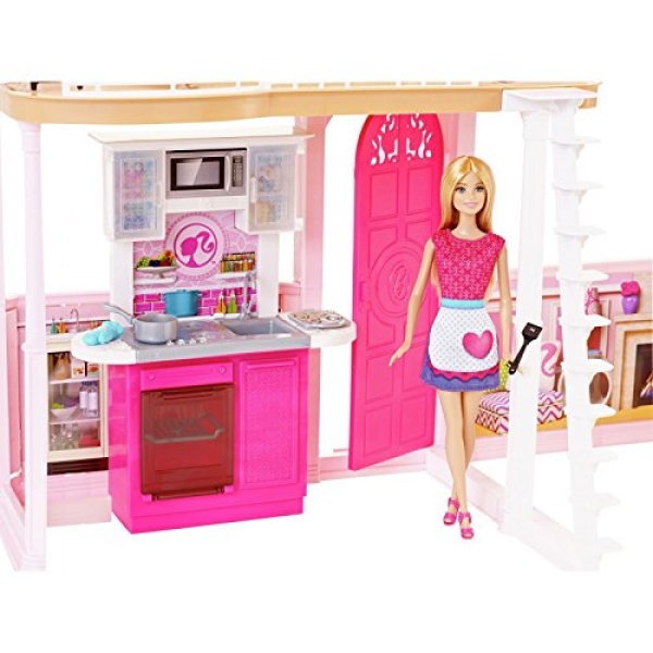 Complete Barbie Home Set with 3 Dolls and Pool - Image 2