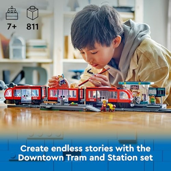 LEGO City Downtown Tram and Station Toy Set 60423